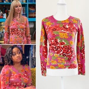Extremely Rare Y2K Vintage Pink Silk Top ASO Phoebe Buffay + Raven Baxter